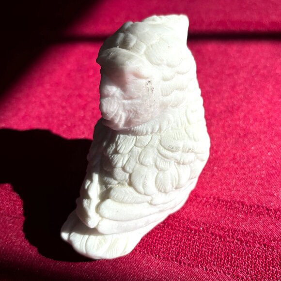 Vintage Pair Norleans White Alabaster Owls Handmade in Italy Figurine - Picture 8 of 12